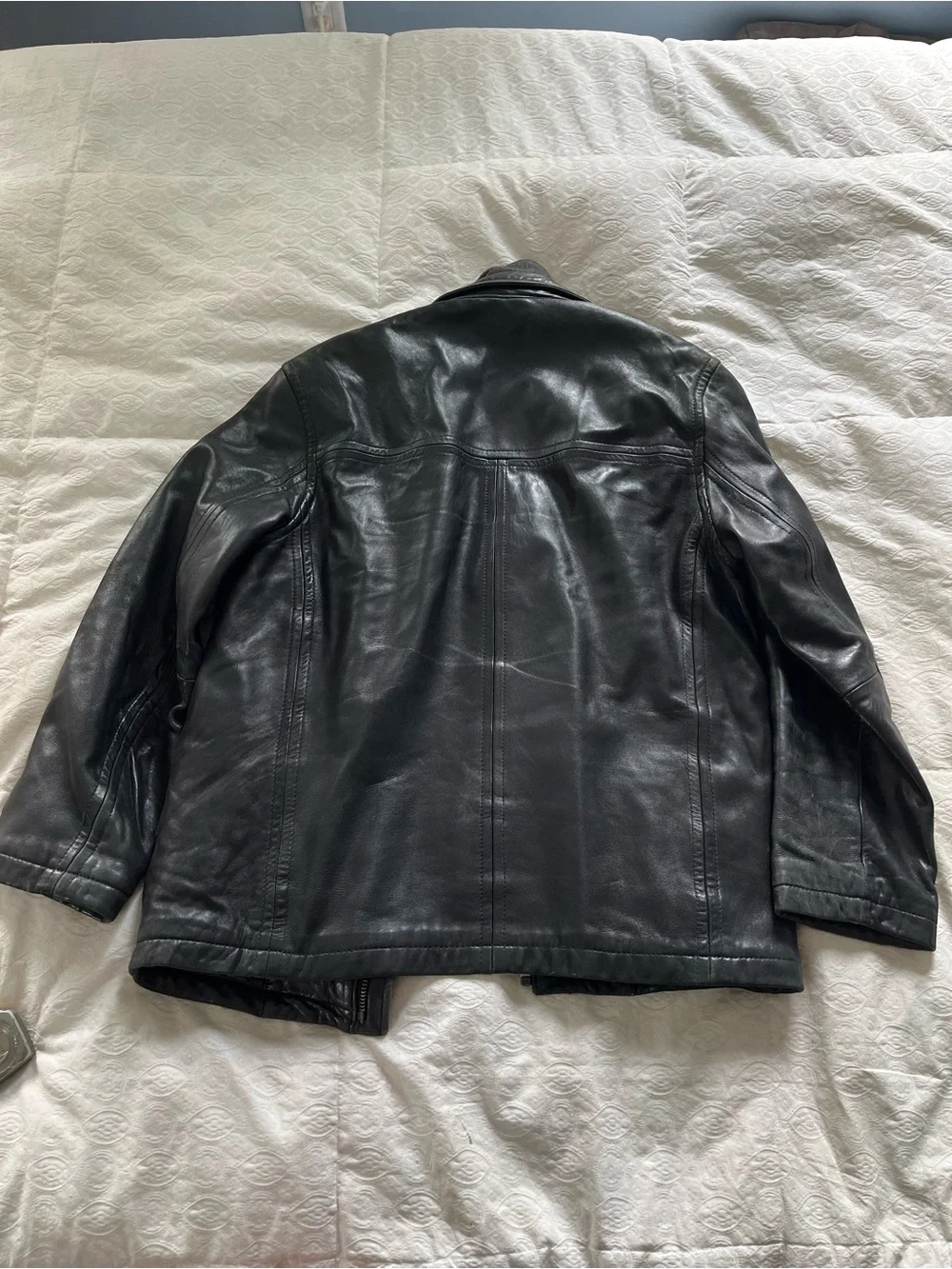 Andrew Marc New York Men's Black Leather Zip-Front Jacket size medium